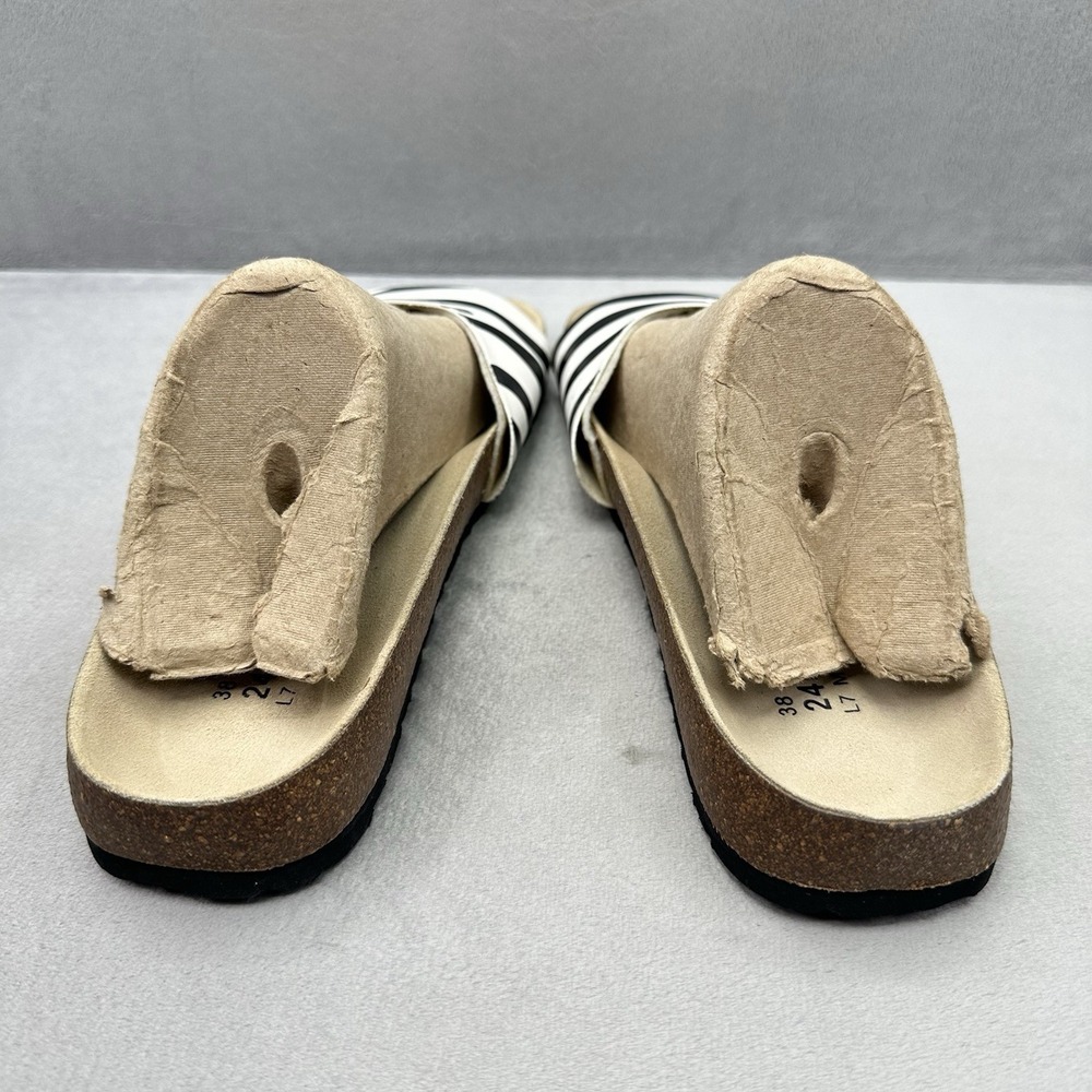 Birkenstock Betula Womens Size 7 Slide Sandals Zebra Striped Rhinestone Buckle - Picture 4 of 8